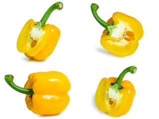 collection mix set sweet pepper isolated on white background