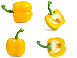 collection mix set sweet pepper isolated on white background
