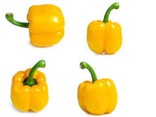 collection mix set sweet pepper isolated on white background