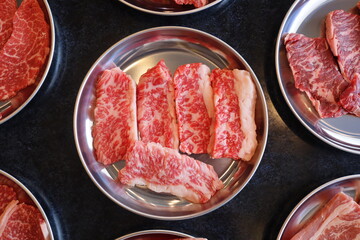 肉, 食べ物, ビーフ, 食事, 料理, バーベキュー, 原料, おいしい, カルビ, 黒毛和牛, 焼肉, ブリスケ