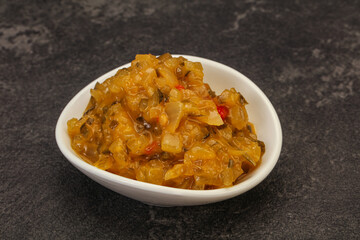 Relish sauce with cucumbers and mustard