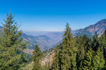 Fototapeta na wymiar A view of Shoja, Himachal Pradesh, India