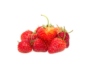 Fresh, red and tasty strawberries isolated on a white background
