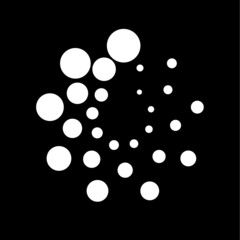 Halftone dots in circle form. round logo . vector dotted frame . design element