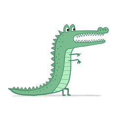 Funny Crocodile Character. Childish Style. Sketch for your design