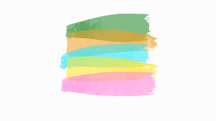 pastel colorful splash watercolor isolate on white, vector.