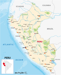 vector map of the South American state of Peru 