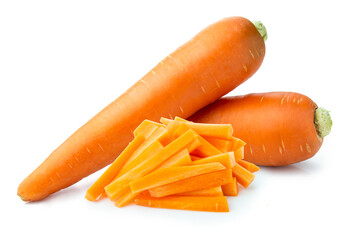 clipping path carrot isolated on white background