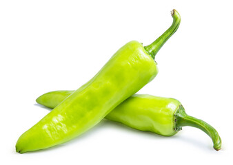 green pepper chilli sweet isolated on white background