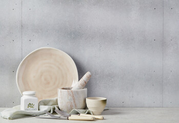 Plate and kitchen equipment © goir