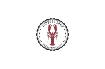 logo for a lobster or seafood shop with the addition of a lobster illustration