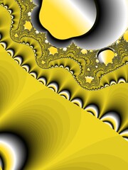 Best trend prints, trendy yellow abstract pattern with fractal graphic elements