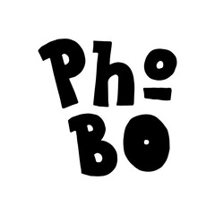 Pho bo lettering logo.Typography poster for fast food restaurant. Lettering menu icon. Handwritten phrase design. Vector eps 10.