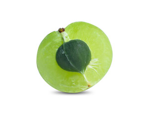 Indian gooseberry ,Phyllanthus emblica , amla green fruits isolated on white background