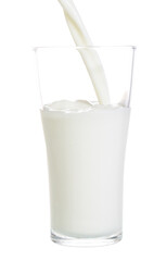 clipping path fresh milk isolated on white background