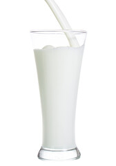 clipping path fresh milk isolated on white background