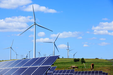 Solar photovoltaic panels and wind turbines