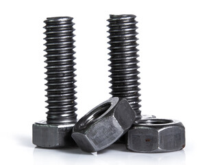 bolt and nut isolated on white background