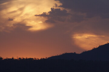 sunset over the mountains