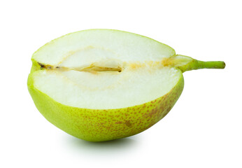 fresh green pear fruit isolated on white background