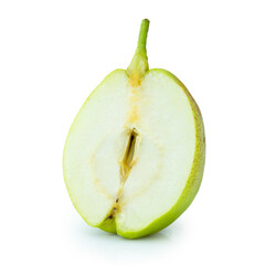 fresh green pear fruit isolated on white background