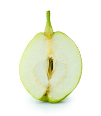 fresh green pear fruit isolated on white background