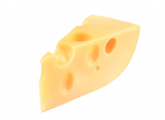 Cheese block isolated on white background