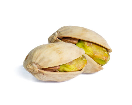 Pistachio nuts. Isolated on a white background