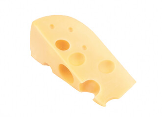 Cheese block isolated on white background
