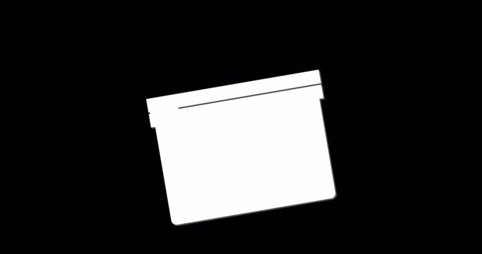 Clapperboard animation. Business photography concept. Template for the director's instructions, the produce. Flat style. 4K animation with alpha channel	
