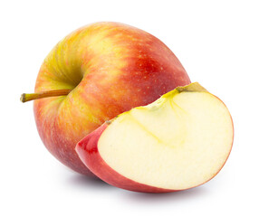 clipping path red apple fruit isolated on white background