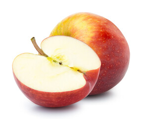 clipping path red apple fruit isolated on white background