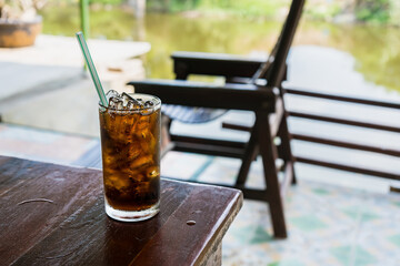 Soft drinks in glasses.Cool drinks quench thirst.