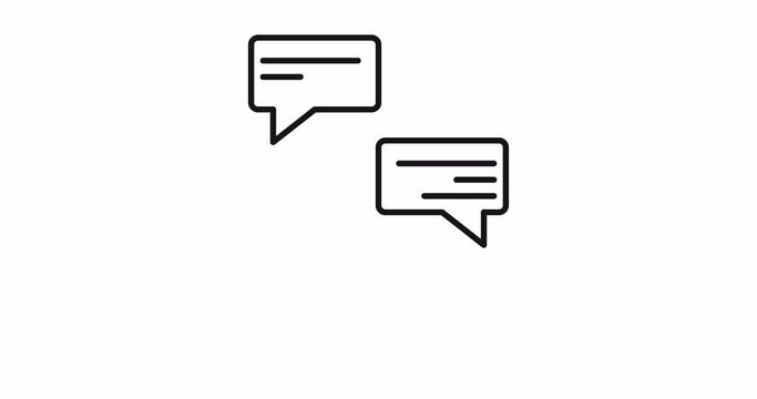 Chat animation. Messenger or correspondence concept. 4K animation with alpha channel.
