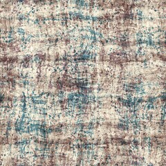 Seamless blue pink cream and navy surface pattern. High quality illustration. Overlaid and multiplied distressed and grungy worn abstract design for print. Detailed artistic repeat tile swatch.