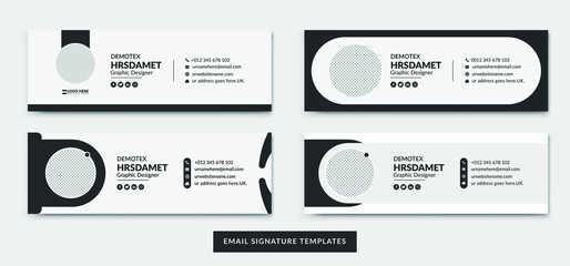Minimalist email signature template design or email footer and personal social media cover