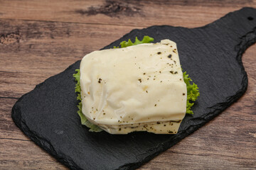Halloumi cheese with mint for grill