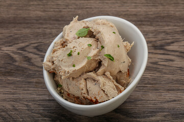 Herring butter spread in the bowl