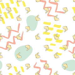 Easter Bunny Egg Seamless Pattern