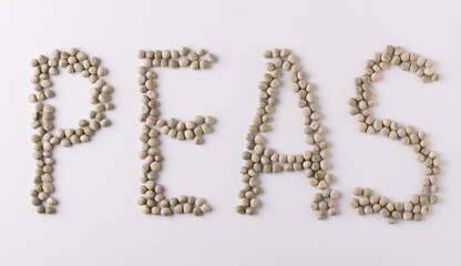 Word peas made from mature garden peas