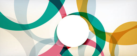 Obraz premium Ring geometric shapes, o letter repetition wallpaper. Abstract background for business or technology presentations, internet posters or web brochure covers