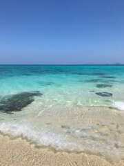 Turquoise beach with sky