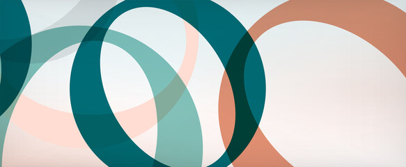 Obraz premium Ring geometric shapes, o letter repetition wallpaper. Abstract background for business or technology presentations, internet posters or web brochure covers