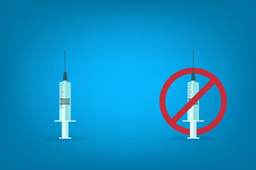 Vaccination or Anti-vaccination concept vector illustration