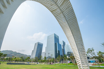 Naklejka premium Urban architecture scenery in Nansha District, Guangzhou, China