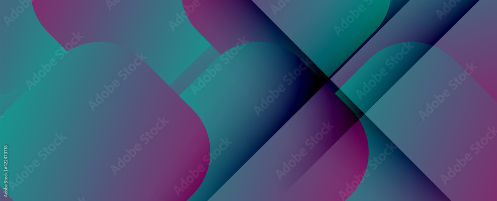 Poster Square shapes composition geometric abstract background. 3D shadow effects and fluid gradients. Modern overlapping forms