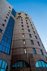 Facade of a building in Moscow on a summer day