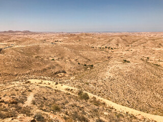 Aerial view of the Tunisian desert