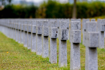 tombstones on military cemetery, war, worldwar, soldier, aligned, memorial day