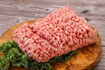 Raw pork minced meat for cooking